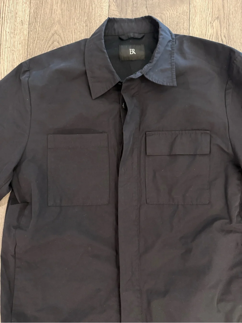 Banana Republic Black Covered Button Down Long Sleeve Men Size: L Shirt Jacket
